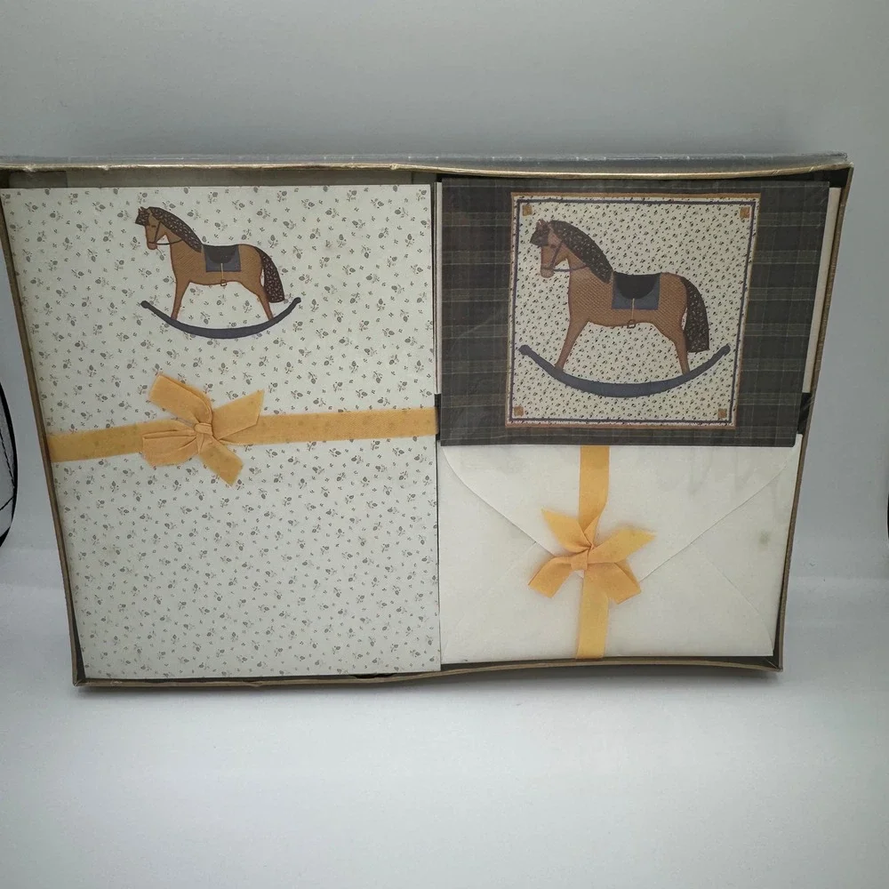 Montag Country Sampler Rocking Horse Stationery Set 88400-A Mead Vintage New
